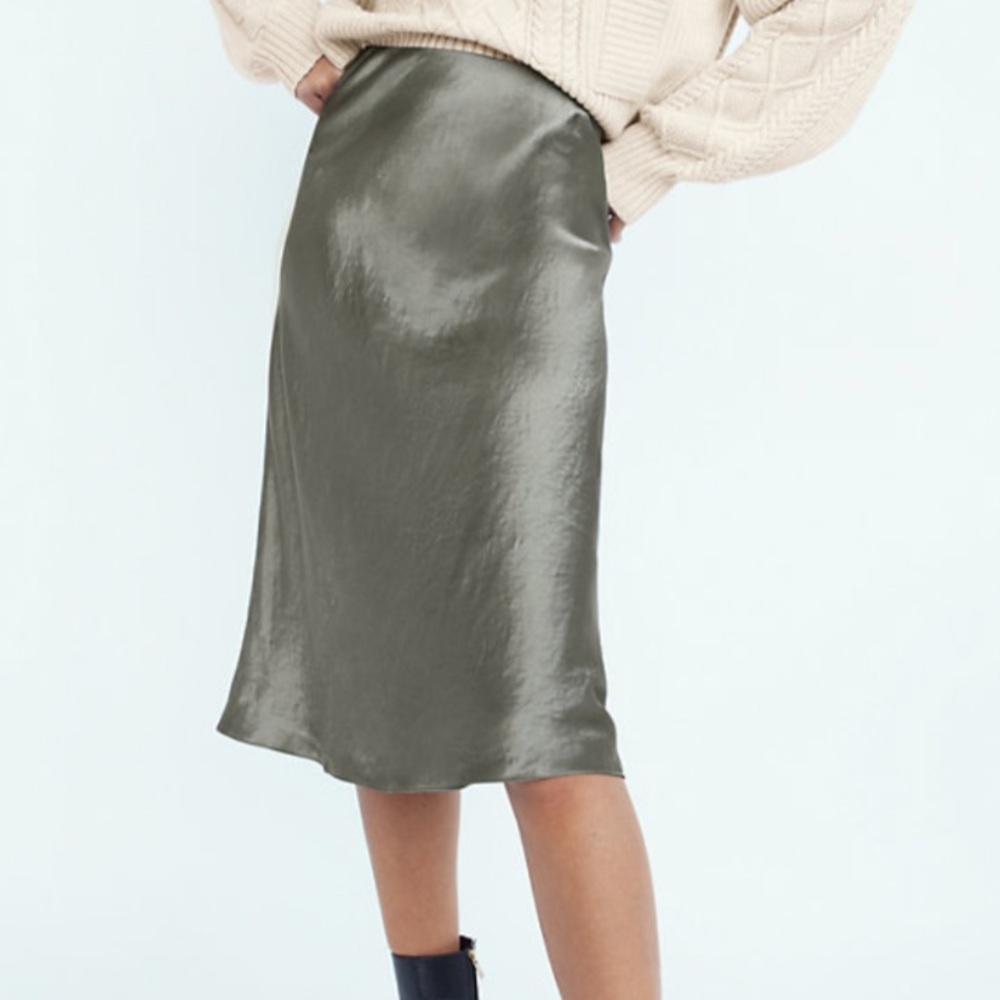 Babaton Slip Skirt in Pewter Gray